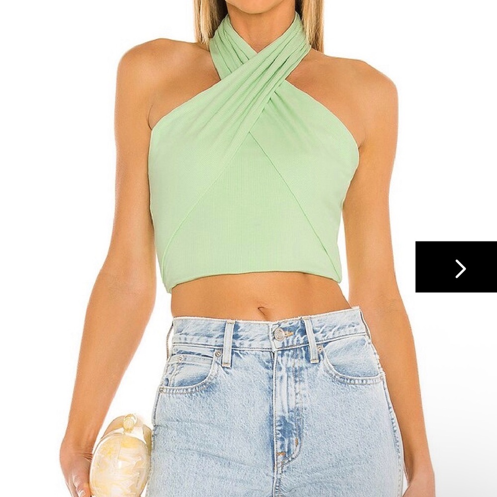 superdown Crisscross Halter Crop Top